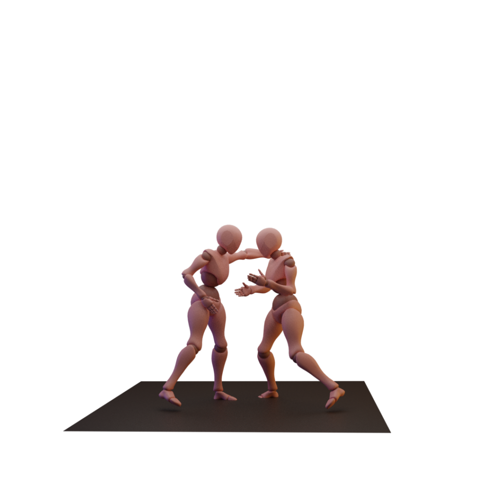 Two people fighting